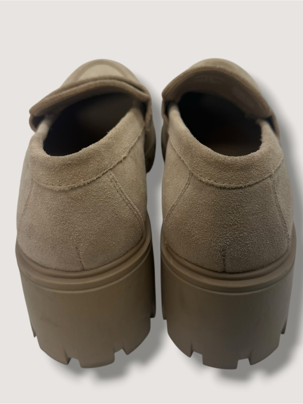 Steve Madden Tan Suede Lug-Sole Penny Loafers - Picture 4 of 8